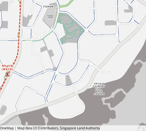 Map of the area around Blk 675B Yishun Ave 4 in Yishun, showing 400 m and 1 km rings and 3 primary schools within 1 km