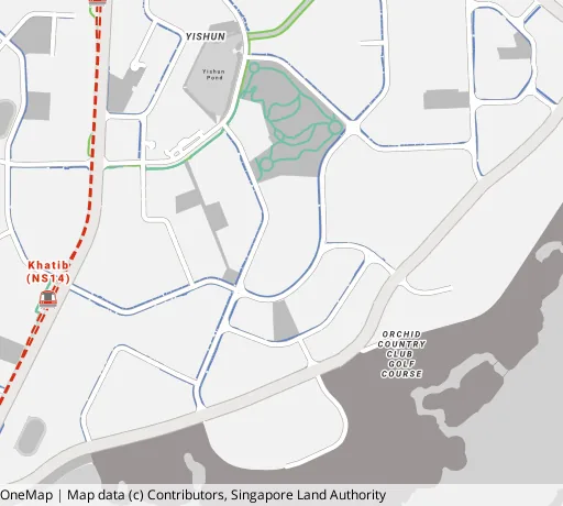 Map of the area around Blk 675C Yishun Ave 4 in Yishun, showing 400 m and 1 km rings and 3 primary schools within 1 km