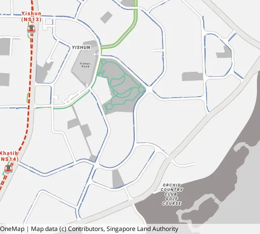 Map of the area around Blk 677A Yishun Ring Rd in Yishun, showing 400 m and 1 km rings and 4 primary schools within 1 km
