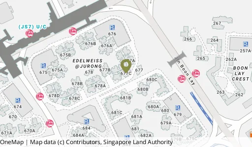 Location map of Blk 677C Jurong West St 64, a HDB resale block in Jurong West, Singapore
