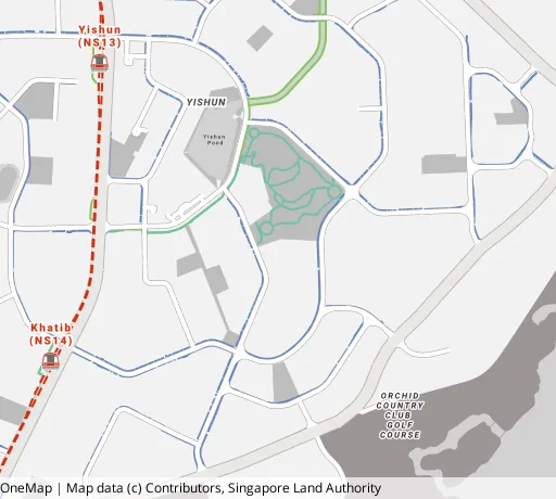 Map of the area around Blk 677C Yishun Ring Rd in Yishun, showing 400 m and 1 km rings and 4 primary schools within 1 km