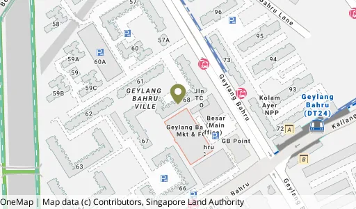 Location map of Blk 68 Geylang Bahru, a HDB resale block in Kallang/Whampoa, Singapore