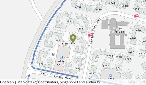 Location map of Blk 682 Choa Chu Kang Cres, a HDB resale block in Choa Chu Kang, Singapore