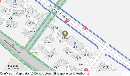 Location map of Blk 683A Edgedale Plains, a HDB resale block in Punggol, Singapore