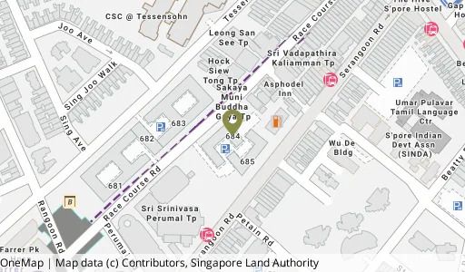 Location map of Blk 684 Race Course Rd, a HDB resale block in Kallang/Whampoa, Singapore