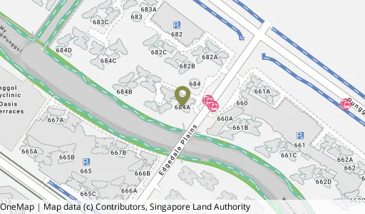 Location map of Blk 684A Edgedale Plains, a HDB resale block in Punggol, Singapore