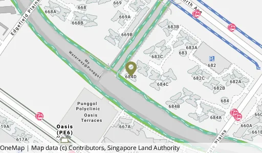 Location map of Blk 684D Edgedale Plains, a HDB resale block in Punggol, Singapore