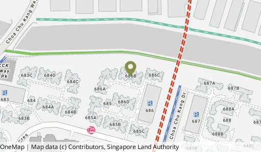 Location map of Blk 686B Choa Chu Kang Cres, a HDB resale block in Choa Chu Kang, Singapore
