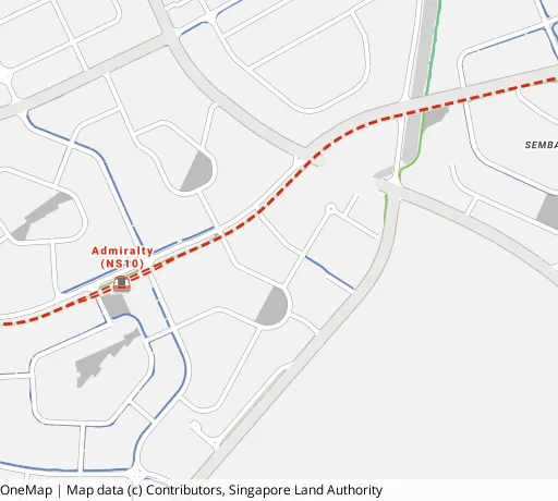 Map of the area around Blk 687B Woodlands Dr 75 in Woodlands, showing 400 m and 1 km rings and 3 primary schools within 1 km