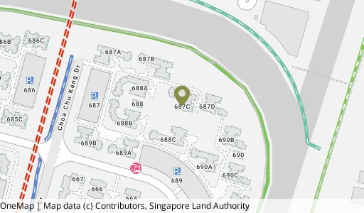 Location map of Blk 687C Choa Chu Kang Dr, a HDB resale block in Choa Chu Kang, Singapore