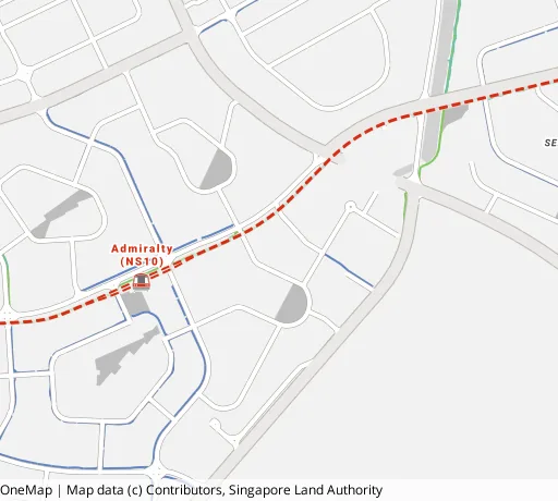 Map of the area around Blk 687C Woodlands Dr 75 in Woodlands, showing 400 m and 1 km rings and 3 primary schools within 1 km