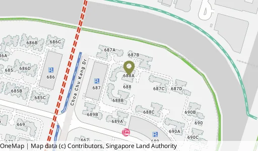 Location map of Blk 688A Choa Chu Kang Dr, a HDB resale block in Choa Chu Kang, Singapore