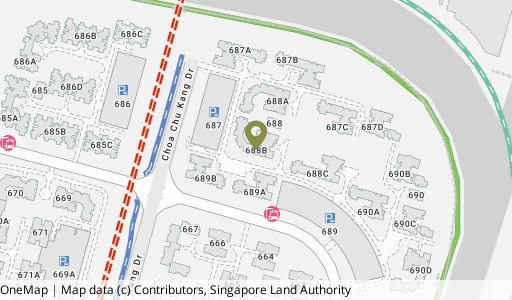 Location map of Blk 688B Choa Chu Kang Dr, a HDB resale block in Choa Chu Kang, Singapore