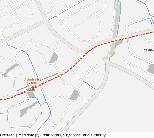 Map of the area around Blk 688C Woodlands Dr 75 in Woodlands, showing 400 m and 1 km rings and 3 primary schools within 1 km