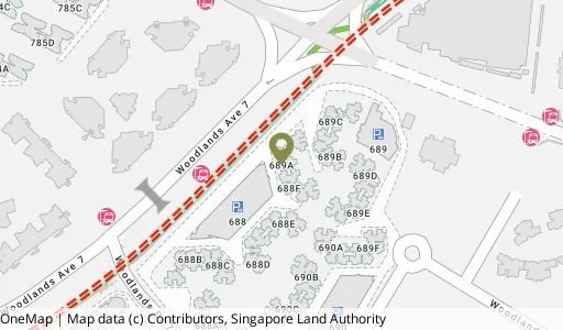 Location map of Blk 689A Woodlands Dr 75, a HDB resale block in Woodlands, Singapore