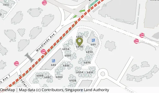 Location map of Blk 689B Woodlands Dr 75, a HDB resale block in Woodlands, Singapore