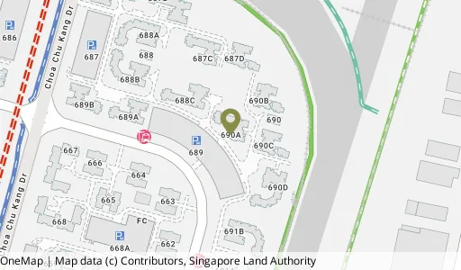 Location map of Blk 690A Choa Chu Kang Cres, a HDB resale block in Choa Chu Kang, Singapore