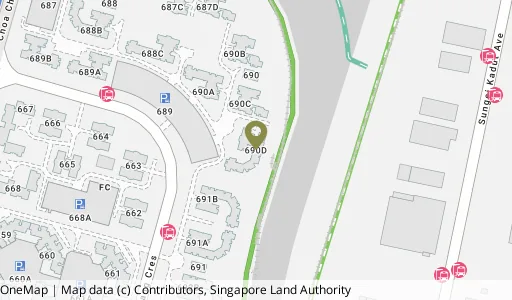 Location map of Blk 690D Choa Chu Kang Cres, a HDB resale block in Choa Chu Kang, Singapore
