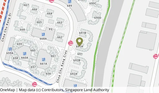 Location map of Blk 691A Choa Chu Kang Cres, a HDB resale block in Choa Chu Kang, Singapore