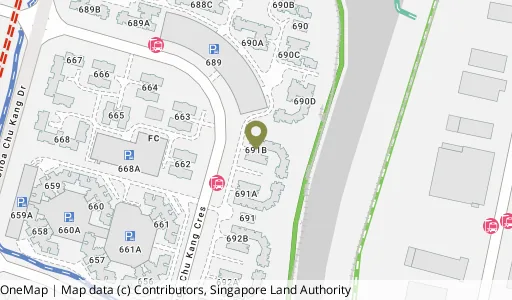 Location map of Blk 691B Choa Chu Kang Cres, a HDB resale block in Choa Chu Kang, Singapore