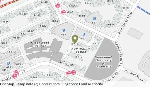 Location map of Blk 691B Woodlands Dr 73, a HDB resale block in Woodlands, Singapore