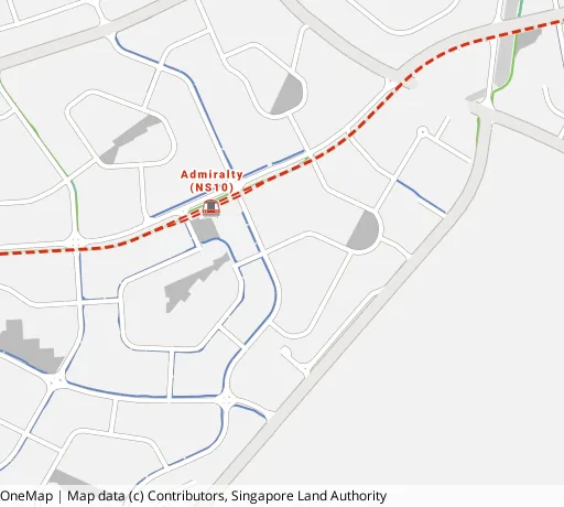Map of the area around Blk 693A Woodlands Ave 6 in Woodlands, showing 400 m and 1 km rings and 4 primary schools within 1 km