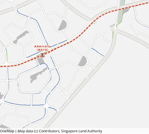 Map of the area around Blk 694C Woodlands Dr 62 in Woodlands, showing 400 m and 1 km rings and 2 primary schools within 1 km