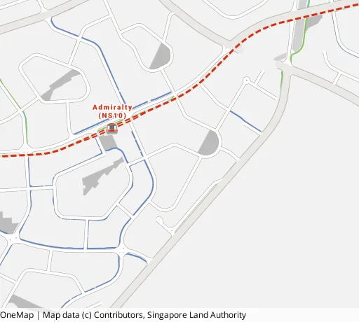 Map of the area around Blk 694D Woodlands Dr 62 in Woodlands, showing 400 m and 1 km rings and 3 primary schools within 1 km