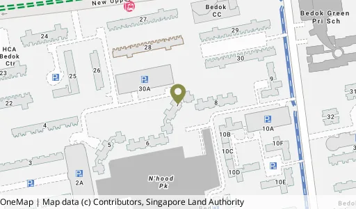 Location map of Blk 7 Bedok Sth Ave 2, a HDB resale block in Bedok, Singapore