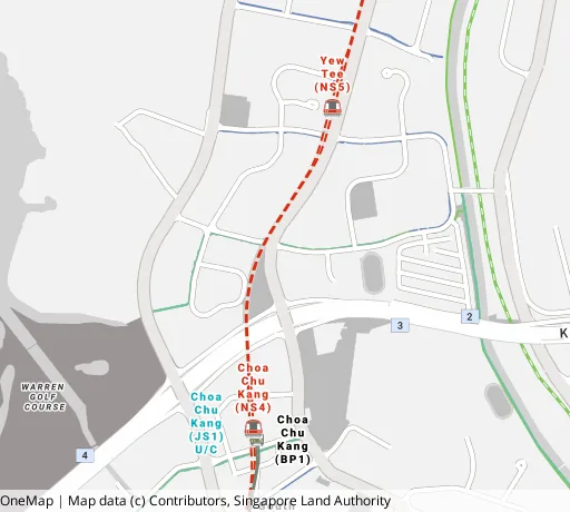 Map of the area around Blk 702 Choa Chu Kang St 53 in Choa Chu Kang, showing 400 m and 1 km rings and 3 primary schools within 1 km