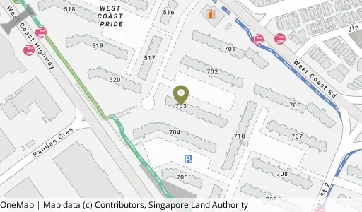 Location map of Blk 703 West Coast Rd, a HDB resale block in Clementi, Singapore