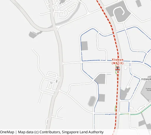 Map of the area around Blk 703 Yishun Ave 5 in Yishun, showing 400 m and 1 km rings and 3 primary schools within 1 km
