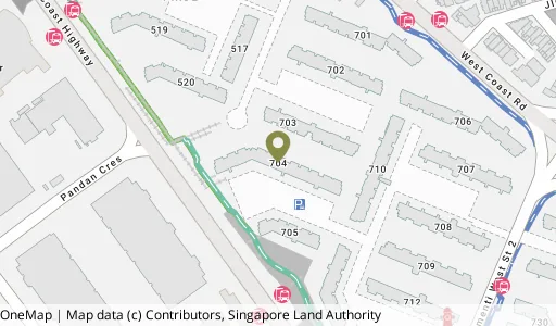 Location map of Blk 704 West Coast Rd, a HDB resale block in Clementi, Singapore