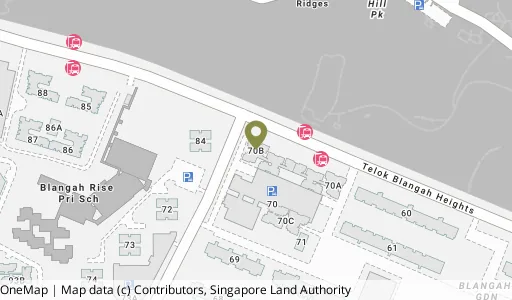 Location map of Blk 70B Telok Blangah Hts, a HDB resale block in Bukit Merah, Singapore