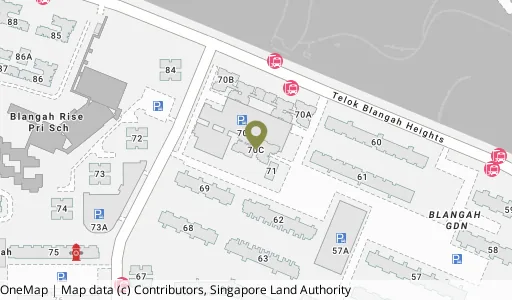 Location map of Blk 70C Telok Blangah Hts, a HDB resale block in Bukit Merah, Singapore