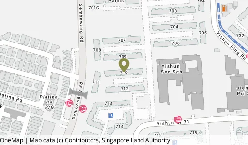 Location map of Blk 710 Yishun Ave 5, a HDB resale block in Yishun, Singapore
