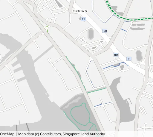 Map of the area around Blk 711 Clementi West St 2 in Clementi, showing 400 m and 1 km rings and 3 hawker centres within 1 km