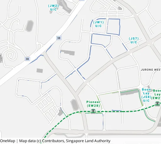 Map of the area around Blk 711 Jurong West St 71 in Jurong West, showing 400 m and 1 km rings and 5 primary schools within 1 km
