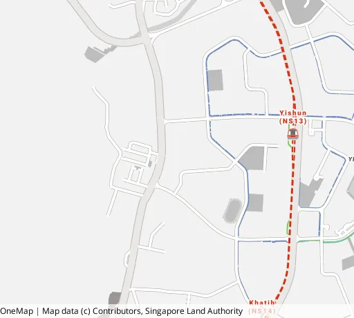 Map of the area around Blk 712 Yishun Ave 5 in Yishun, showing 400 m and 1 km rings and 3 primary schools within 1 km