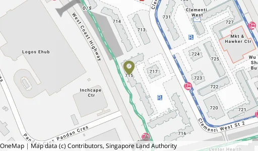 Location map of Blk 715 Clementi West St 2, a HDB resale block in Clementi, Singapore