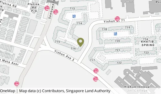 Location map of Blk 716 Yishun St 71, a HDB resale block in Yishun, Singapore