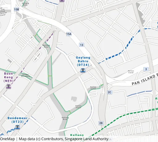 Map of the area around Blk 72 Geylang Bahru in Kallang/Whampoa, showing 400 m and 1 km rings and 1 primary school within 1 km