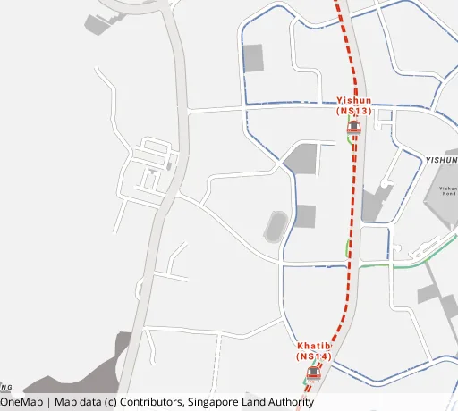 Map of the area around Blk 722 Yishun St 71 in Yishun, showing 400 m and 1 km rings and 3 primary schools within 1 km