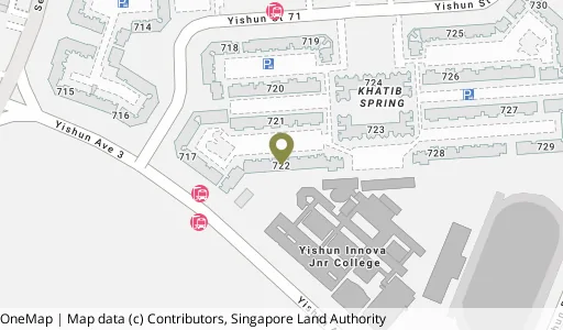 Location map of Blk 722 Yishun St 71, a HDB resale block in Yishun, Singapore