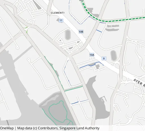 Map of the area around Blk 728 Clementi West St 2 in Clementi, showing 400 m and 1 km rings and 4 hawker centres within 1 km