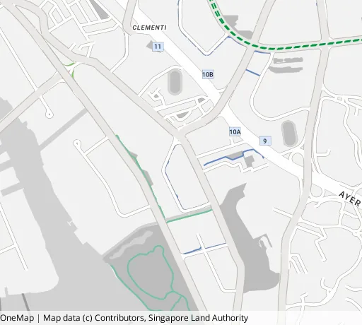Map of the area around Blk 729 Clementi West St 2 in Clementi, showing 400 m and 1 km rings and 4 hawker centres within 1 km
