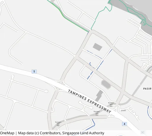 Map of the area around Blk 749 Pasir Ris St 71 in Pasir Ris, showing 400 m and 1 km rings and 2 primary schools within 1 km