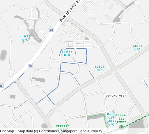 Map of the area around Blk 751 Jurong West St 73 in Jurong West, showing 400 m and 1 km rings and 3 primary schools within 1 km