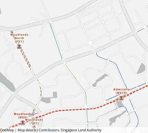 Map of the area around Blk 754 Woodlands Circle in Woodlands, showing 400 m and 1 km rings and 4 primary schools within 1 km