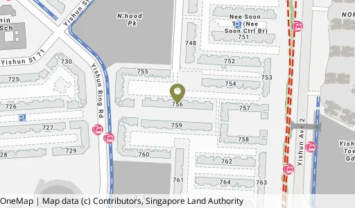 Location map of Blk 756 Yishun St 72, a HDB resale block in Yishun, Singapore